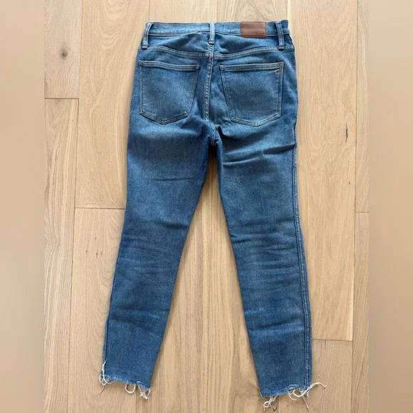 Madewell 10” High Rise Skinny Jeans - Vintage Wash Buttonfly Fray Hem 28 - Picture 5 of 7